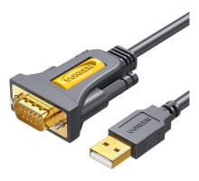 Кабель для передачі даних USB to COM M 1.5m DB9 RS-232 CR104 black Ugreen (20211)