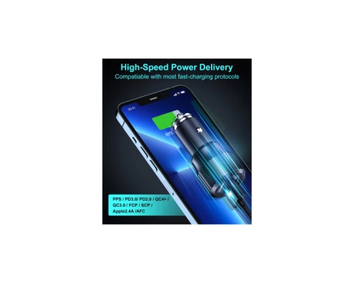 Зарядний пристрій Choetech car USB-A/USB-C 63W QC3.0/PD/PPS black (TC0010-BK) Зарядний пристрій Choetech car USB-A/USB-C 63W QC3.0/PD/PPS black (TC0010-BK)
