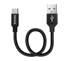 Дата кабель USB 2.0 AM to USB-C 0.25m black ColorWay (CW-CBUC048-BK)