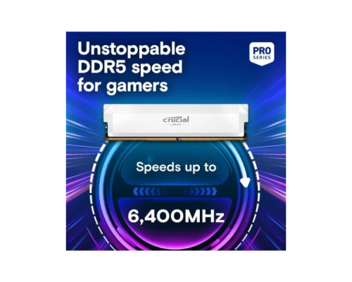 Модуль пам'яті для комп'ютера DDR5 64GB (2x32GB) 6000 MHz Crucial Pro Wite Micron (CP2K32G60C40U5W)