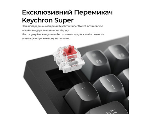 Клавіатура Keychron V1 8K Keychron Super Red Switch RGB USB UA Black (V1W-D1-UA)
