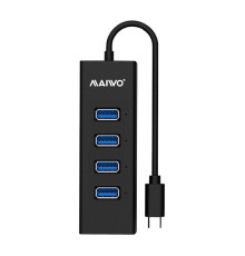 Концентратор Maiwo USB Type-C to 4х USB3.0 cable 15 cm (KH304C)