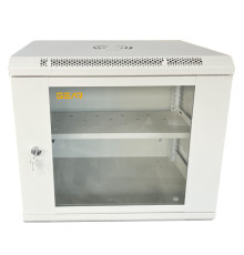 Шафа настінна GEAR 9U 19" 530x400x450 мм, + полка 19", grey (GWMSN-9U-530-400G)