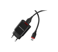 Зарядний пристрій BOROFONE BA20A Sharp USB + cable USB to Micro 5P 10.5W Black (6931474702135)