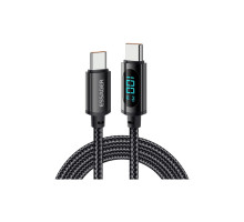 Дата кабель USB-C to USB-C 1.0m 100W LED black Essager (EXCTT1-XY01-P)