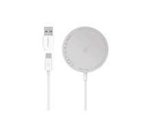 Зарядний пристрій Promate wireless charger auramag-15w silver (auramag-15w.silver)