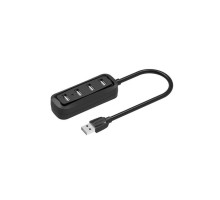 Концентратор Vention USB 2.0 to 4xUSB 2.0 0.15m black (VAS-J43-B015)