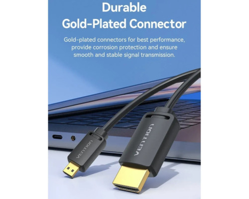 Кабель мультимедійний HDMI M to HDMI micro M 1.0m 4K black Vention (AGIBF)