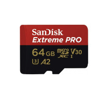 Карта пам'яті SanDisk 64GB microSDXC class 10 UHS-I U3 Extreme Pro V30 (SDSQXCU-064G-GN6MA)