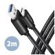 Дата кабель USB 3.2 AM to USB-C 2.0m black AXAGON (BUCM3-AM20AB)