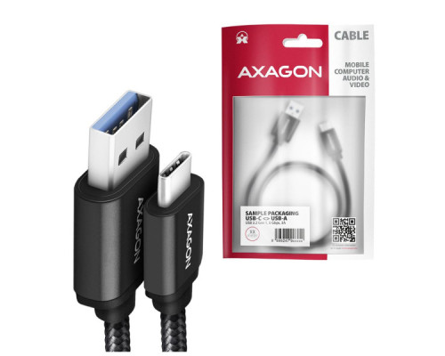 Дата кабель USB 3.2 AM to USB-C 2.0m black AXAGON (BUCM3-AM20AB)