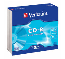 Диск CD Verbatim CD-R 700Mb 52x Slim case 10шт Extra (43415)