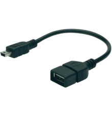 Дата кабель USB 2.0 AF to mini-B 5P OTG 0.2m Digitus (AK-300310-002-S)