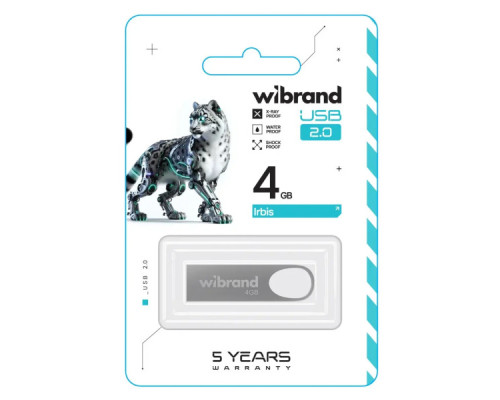 USB флеш накопичувач Wibrand 4GB Irbis Silver USB 2.0 (WI2.0/IR4U3S)