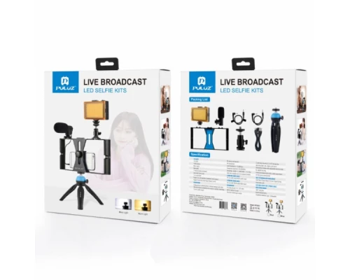 Набір блогера Puluz 4in1 (light, mount, phone holder, microphone) (PKT3023) Набір блогера Puluz 4in1 (light, mount, phone holder, microphone) (PKT3023)