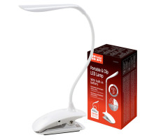 Настільна лампа ColorWay LED Flexible & Clip з вбудованим акумулятором 500mAh (CW-DL04FCB-W)