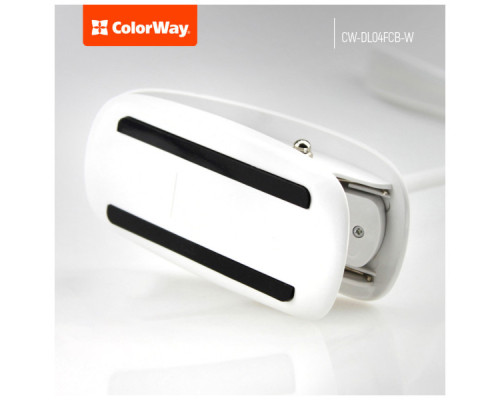Настільна лампа ColorWay LED Flexible & Clip з вбудованим акумулятором 500mAh (CW-DL04FCB-W)