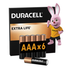 Батарейка Duracell AAA лужні 6 шт. в упаковці (5000394107472 / 81483511)