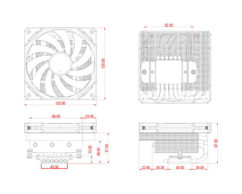 Кулер до процесора ID-Cooling IS-67-XT White