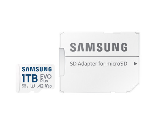 Карта пам'яті Samsung 1TB microSDXC Class UHS-I U3 V30 A2 EVO Plus + SD Adapter (MB-MC1T0SA/EU) Карта пам'яті Samsung 1TB microSDXC Class UHS-I U3 V30 A2 EVO Plus + SD Adapter (MB-MC1T0SA/EU)