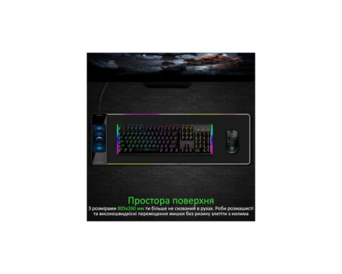 Килимок для мишки Vertux RaftPad-Qi з бездротовою зарядкою 15 Вт Black (raftpad-qi.black)