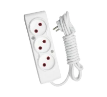 Мережевий подовжувач TECCO 2м 3 поста white (8681277841866)
