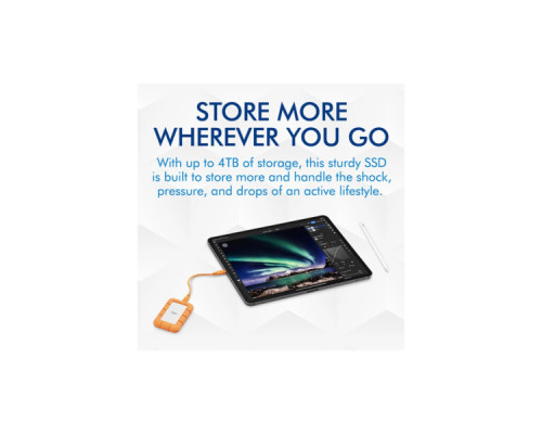 Накопичувач SSD USB Type-C 2TB Rugged Mini LaCie (STMF2000400)