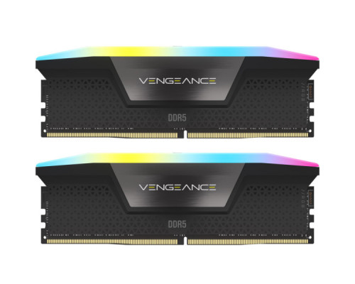 Модуль пам'яті для комп'ютера DDR5 32GB (2x16GB) 5600 MHz Vengeance RGB Black Corsair (CMH32GX5M2B5600Z40)