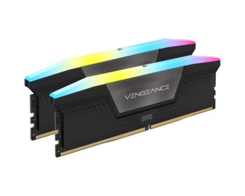 Модуль пам'яті для комп'ютера DDR5 32GB (2x16GB) 5600 MHz Vengeance RGB Black Corsair (CMH32GX5M2B5600Z40)