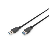 Дата кабель USB 2.0 AM/AF 1.8m black Digitus (AK-300203-018-S)