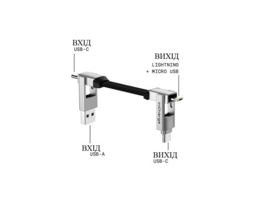 Дата кабель 6in1 inCharge 6 - 0.06m white Rolling Square (SIX02R)
