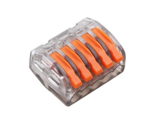 З'єднувач кабелю 5-pin аналог WAGO PCT-415-T, 15штпак Voltronic (WAGO222-415-T/15)