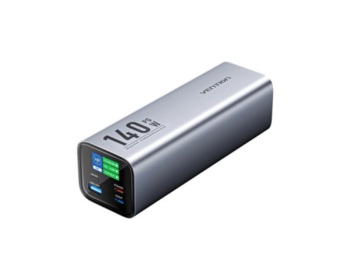 Батарея універсальна Vention 27000mAh 140W 5A PD, QC/3.0, 2xUSB-C, USB-A, LED Display, Gray (FHVH0_)