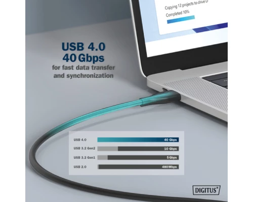 Дата кабель USB-C to USB-C 1.0m USB 4.0 Gen3 40G 240W 8K silicone black Digitus (AK-300344-010-S) Дата кабель USB-C to USB-C 1.0m USB 4.0 Gen3 40G 240W 8K silicone black Digitus (AK-300344-010-S)