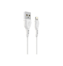 Дата кабель USB 2.0 AM to Lightning 1.0m 2.4A PVC BX51 white BOROFONE (6931474743909)