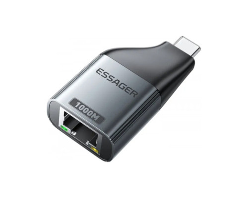 Перехідник USB-C to RJ45 1000Mbps Essager (EZJRJK-MJ0G-P)