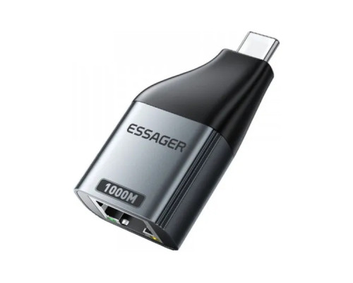 Перехідник USB-C to RJ45 1000Mbps Essager (EZJRJK-MJ0G-P)