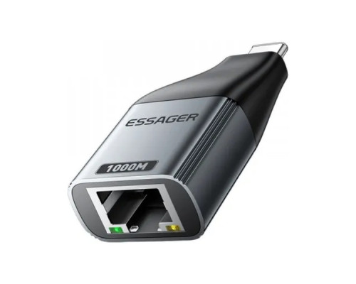 Перехідник USB-C to RJ45 1000Mbps Essager (EZJRJK-MJ0G-P)