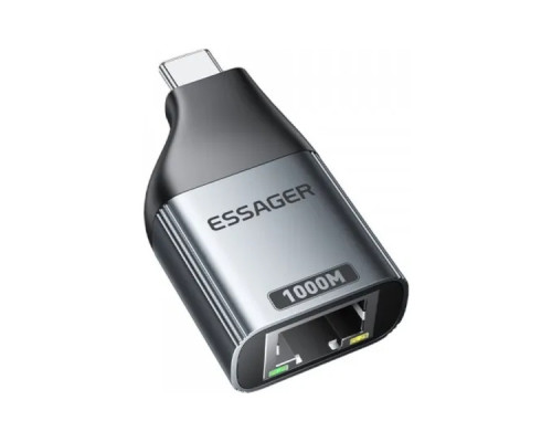 Перехідник USB-C to RJ45 1000Mbps Essager (EZJRJK-MJ0G-P)
