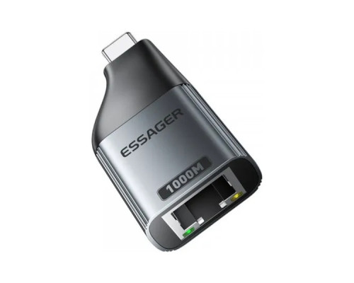 Перехідник USB-C to RJ45 1000Mbps Essager (EZJRJK-MJ0G-P)