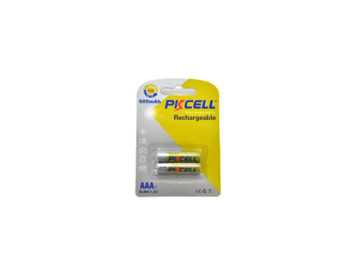 Акумулятор AAA R03 600mAh 1.2V NiMH Rechargeable Battery, 2шт/бл PkCell (PC/AAA600-2BR)