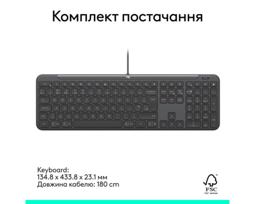 Клавіатура Logitech Signature Slim K620 for Business USB-C UA Graphite (920-013333)