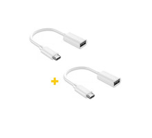 Дата кабель OTG USB 2.0 AF to Micro 5P 0.11m 2PCS white XoKo (XK-AC130-WH2)