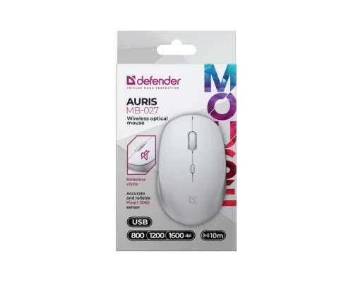 Мишка Defender Auris MB-027 Silent Wireless White (52028) Мишка Defender Auris MB-027 Silent Wireless White (52028)