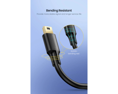 Дата кабель USB 2.0 AM to Mini 5P 1.5m US132 black Ugreen (10385) Дата кабель USB 2.0 AM to Mini 5P 1.5m US132 black Ugreen (10385)