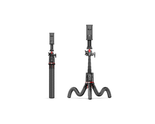 Штатив RTAKO C03 Octopus Extendable Tripod Selfie Stick (with Detachable Phone Holder) Black (6942063212416)