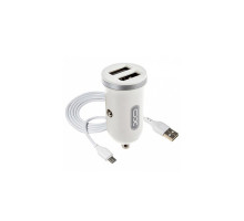 Зарядний пристрій XO 2xUSB 2.1A + cable USB to Micro 5P white (TZ08-M-WH)