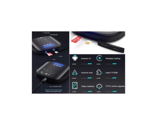 FM модулятор HiSmart CarPlay Android AI, 4G LTE, 8 ГБ + 128 ГБ (BS330409)