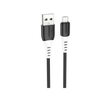 Дата кабель USB 2.0 AM to Micro 5P 1.0m 2.4A silicone X82 black HOCO (6931474768551)