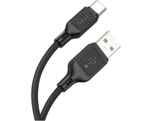 Дата кабель USB 2.0 AM to USB-C 1.0m Cool silicone X90 black HOCO (6931474788443)